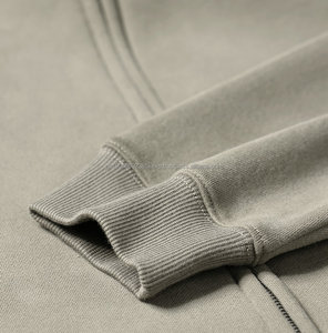 Sweat à capuche surdimensionné en molleton épais 350G avec fermeture éclair, logo personnalisé, vente en gros OEM, sweats à capuche avec fermeture éclair - Product Image 4