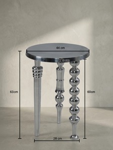 Decor Muse - Mesa de Centro Redonda Moderna de Aluminio de 60 cm de Diámetro, Diseño Industrial, Muebles de Metal Hechos a Mano para Sala de Estar - Product Image 1