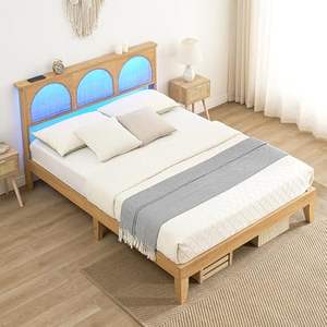 Cama con Cabecera de Madera Sólida Premium, Estructura de Cama King Size Hecha a Mano, Madera de Lujo de Alta Calidad para Dormitorio - Product Image 5