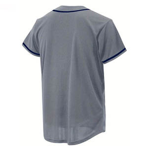 Venta al por mayor OEM: Camisetas de béisbol de malla 100% poliéster de secado rápido, cuello alto, tela de 140 g, colores y logotipo personalizados, directo de fábrica. - Product Image 4