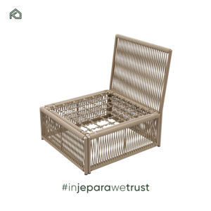 Conjunto de Tumbonas Modernas para Exteriores con Estructura de Aluminio y Cojín de Cuerda Tejida Resistente al Sol para Uso en Hoteles y Villas - Product Image 5