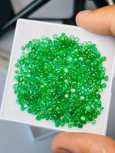 Lot de pierres précieuses d'émeraude naturelle de Zambie, taille ronde, qualité AAA, lueur agréable, couleur agréable, coupe et polissage parfaits pour la création de bijoux. - Product Image 1