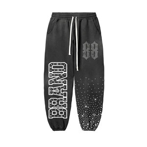 Unisex Streetwear Tracksuit Full <b>Zip</b> <b>Hooded</b> Sweatshirt And Drawstring Pants With Brand Logo Print In Black Red Orange Brown - Product Image 4