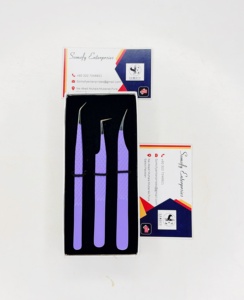 Pinzas para Pestañas Somofy Enterprises Profesionales de Alta Calidad y Precisión, Punta Lisa de 10 mm, Color Plateado, Acero Inoxidable - Product Image 5
