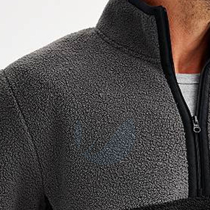 Oversized <b>Sherpa</b> Fleece Hooded Sweatshirt Men O Neck Long Sleeve Polyester Winter Streetwear Zipper Front Patchwork Windproof - Product Image 6
