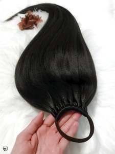 <b>Top</b> Selling Remy Human Hair Ponytail Extensions Soft <b>Silky</b> Texture Natural Look Easy Daily Wear Hairpiece Available For Sale - Product Image 5