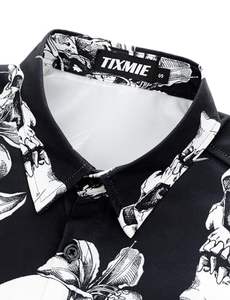 Camisa Floral de Verano para Hombre, Manga Corta, Estampado Tropical Hawaiano, Casual de Playa, con Botones, Colorida, para Vacaciones - Product Image 5