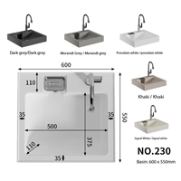 Lavabo de salle de bain moderne en pierre artificielle avec évier de buanderie profond intégré pour le nettoyage domestique
