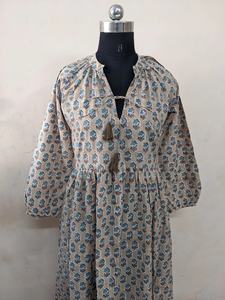 ชุดเดรสยาวผ้าฝ้ายอินเดียลำลองเดรสพิมพ์ลายดอกไม้ปักลายดอกไม้กระโปรงยาวชุดเดรสตัวยาวแม็กซี่แต่งลายดอกไม้ - Product Image 4