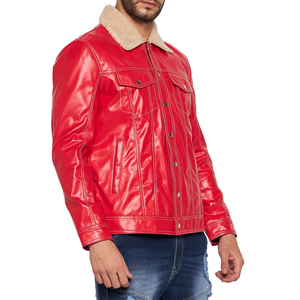 Wholesale <b>Men</b> <b>Fur</b> Collar Leather <b>Jacket</b> Winter Warm Outerwear Best Quality High Durability OEM ODM Production Service - Product Image 5