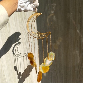 Carillon éolien en agate naturelle avec ornement suspendu en cristal de citrine pour la décoration intérieure et la collection spirituelle - Product Image 2