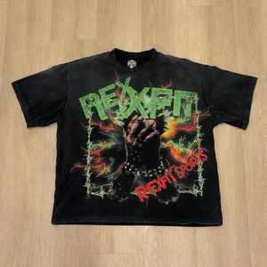 T-shirts unisexes décontractés de haute qualité, effet délavé, 220 GSM, impression sérigraphique personnalisée, style streetwear, vente en gros - Product Image 1