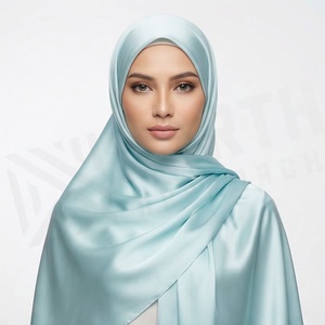 Hiyab de poliéster de color sólido para mujer, tela jersey, agradable al tacto, para uso diario, pañuelo étnico de Oriente Medio. - Product Image 2