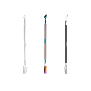 Double-ended Curved Stainless Steel Finger Manicure Cuticle Pusher Nail Art Spoon <b>Remover</b> Custom Beauty <b>Tool</b> - Product Image 4