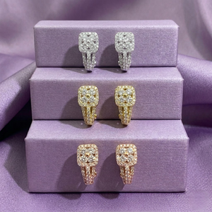 ต่างหูห่วงทองคำขาว 18k คุณภาพสูงสำหรับผู้หญิง KING O KING ประดับเพชรทรงบริลเลียนต์ 1.05 กะรัต ปลอดนิกเกิล เหมาะสำหรับเป็นของขวัญในงานปาร์ตี้ - Product Image 6