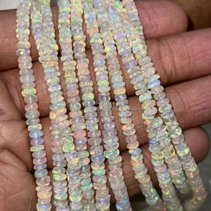 AAAA Ethiopian <b>Opal</b> Rondelle Beads 3-5mm Natural Ethiopian <b>Opal</b> Beads Fire <b>Opal</b> Gemstone 16 Inch Strand for Jewelry Making Bulk - Product Image 2
