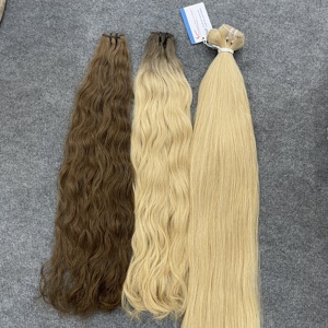 Extensions de cheveux humains Remy vietnamiens en gros, double trame cousue à la machine, double tirage, couleur foncée teinte - Product Image 6