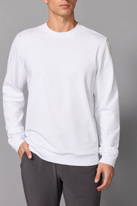 Sweat-shirt polaire uni pour homme, col rond, manches longues, chaud pour l'hiver, mélange de coton, prix usine OEM ODM, vente en gros - Product Image 2