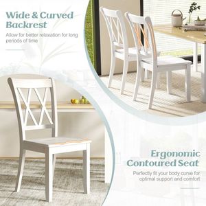 Set di 2 Sedie da Pranzo in Legno Stile Mid-Century Farmhouse Retrò per Cucina e Arredamento Vintage - Product Image 5