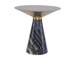 Mesas de centro de lujo con marco de metal chapado en oro de alta calidad y superficie de mármol blanco con diseño floral para el hogar, hotel y sala de estar. - Product Image 5