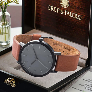 Nouvelle montre à quartz de luxe pour homme 2025 |   Pointeur antique |   Boîtier en acier inoxydable |   Bracelet en cuir résistant à l'eau 50 bars |   Date du match sportif - Product Image 3