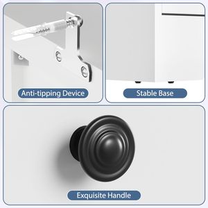 Tocador moderno de 10 cajones para dormitorio o sala de estar, armario de almacenamiento de madera con manijas de metal dorado, armario contemporáneo - Product Image 5