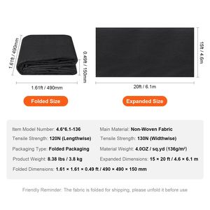 Telo Geotessile Non Tessuto Resistente 15x20FT 4OZ per Vialetti, Barriera Antierba da Giardino in Materiale PP & PET per Paesaggistica - Product Image 4