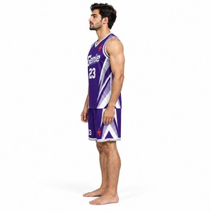 Ensemble de maillot de basket-ball pour hommes, chemise de sport sans manches, short assorti, respirant, pour entraînement et matchs sportifs - Product Image 3