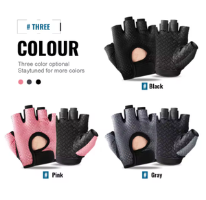 Guantes Deportivos Ligeros de PU para Mujer, Medios Dedos, Transpirables, Antideslizantes, para Levantamiento de Pesas, Ciclismo, Yoga y Entrenamiento - Product Image 4