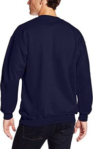 <b>Men's</b> <b>Red</b> Crewneck <b>Sweatshirt</b> Regular Fit Solid Color Knitted Cotton Pullover Casual Autumn Wear - Product Image 2