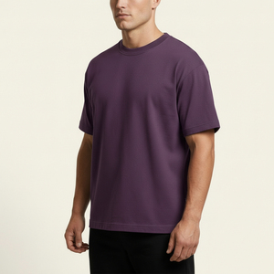 Custom <b>Men</b> Oversized Cotton T <b>Shirt</b> Heavyweight Crew Neck Blank Streetwear Private Label Manufacturer - Product Image 2