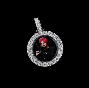 Pendentif Hip Hop de Luxe en Argent Sterling 925 Moissanite Sertie de Pierres, avec Photo Personnalisée, Bijou Unisexe pour Fêtes, Style Indien Unique - Product Image 3