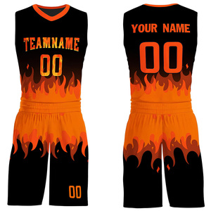 Camiseta de Baloncesto Profesional Personalizada con Impresión por Transferencia de Calor, Nombre del Equipo 00, Diseño de Llama, Cuello en V, Sin Mangas, Cintura Elástica, Unisex - Product Image 1
