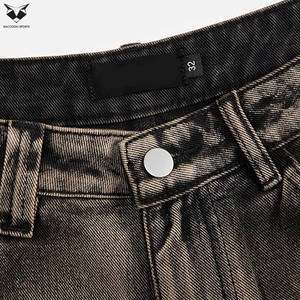 Top Trendy Breathable Light <b>Sandblasted</b> Denim Jorts Mens Straight Jean Shorts Custom Logo Streetwear Loose Fit Summer Casual - Product Image 4