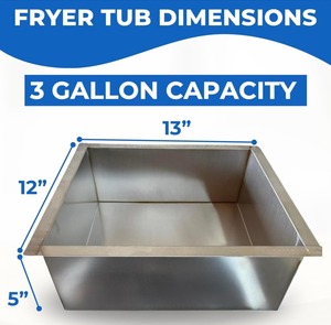 Deep Fryer <b>Cart</b> with 2 Baskets | 3 Gallon Single Tank | 2 Pan Steam Table | Portable 4 Wheel | Stainless Steel | Outdoor Propane - Product Image 3