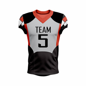 Maillots de football américain personnalisés en gros, maillots de football à manches courtes, haute qualité, 100% polyester, respirant - Product Image 2