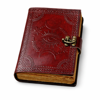 Carnet A5 à couverture rigide en cuir gaufré motif œil porte-bonheur et lune, reliure à anneaux, idéal pour journal intime ou cadeau, personnalisable avec logo – Vente en gros