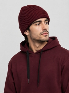 <b>Men</b> Warm Knitted Skull Beanie Cap Soft Breathable Stretch <b>Winter</b> <b>Hat</b> for Outdoor Walking Hiking Travel Casual Daily Wear - Product Image 3