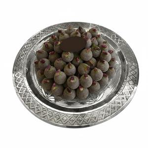 Bandeja de chocolate decorativa de metal plateado premium, suministro directo de fábrica, para postres de chocolate, bodas y ocasiones especiales. - Product Image 1