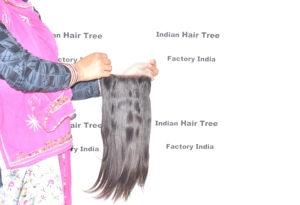 Extensiones de Cabello Humano Indio 100% de la Mejor Calidad, Cierre Liso Virgen de Color Natural, Doble Trama a Máquina, Cutícula Alineada, Venta al Por Mayor - Product Image 5
