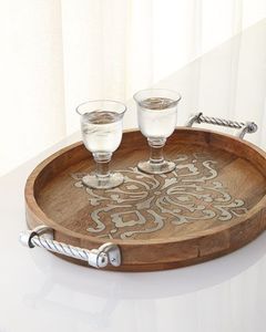 Plateau de service décoratif en acier inoxydable martelé, vaisselle moderne, création artisanale écologique, CS10, passe au lave-vaisselle - Product Image 4