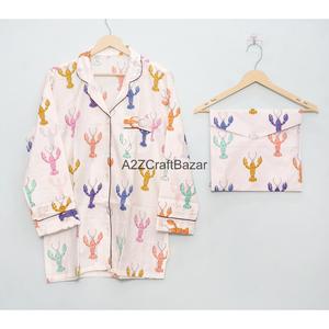 Conjunto de Pijama de Algodón 100% para Mujer, Estampado Floral Vintage, con Mangas Largas, Cintura Elástica, Suave, Transpirable y Cómodo - Product Image 2