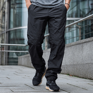 Pantalon de survêtement coupe-vent décontracté en nylon pour homme, avec cordon de serrage à la taille, pantalon de pluie streetwear pour homme - Product Image 3