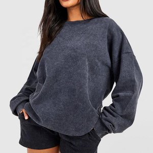 Hoodies zippés délavés à l'acide pour femmes, Hoodies courts délavés à l'acide pour femmes, Hoodies oversize délavés à l'acide pour femmes, Hoodies décontractés délavés à l'acide pour femmes - Product Image 2