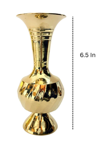 Florero de Latón Puro Hecho a Mano, Maceta Decorativa para Decoración del Hogar, Florero de Metal Dorado Tradicional para Sala de Estar u Oficina - Product Image 3