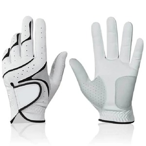 High Quality Men's Sheepskin Outdoor Golf Gloves with Adjustable Wrist <b>Strap</b> Customizable Durable UV Protection - Product Image 1