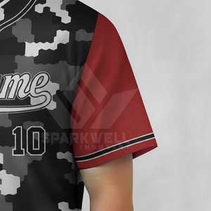Camiseta de Béisbol SPARKWELL Personalizada para Hombre, Estampado por Transferencia de Calor, Manga Corta, Cierre de Botones, Poliéster Transpirable de 140g - Product Image 3