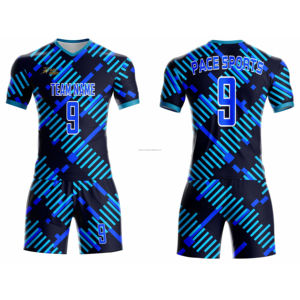 Maillots de football personnalisés avec impression par sublimation, manches courtes, 100% polyester, respirants, séchage rapide, ensemble d'uniformes de football - Product Image 2