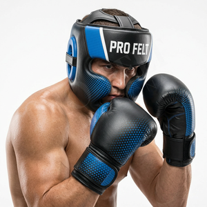 Protector de Cabeza de Boxeo de Cuero PU de Alta Calidad Personalizado, Protección Facial Completa, Almohadillas Acolchadas para Entrenamiento de MMA y Sparring - Product Image 4
