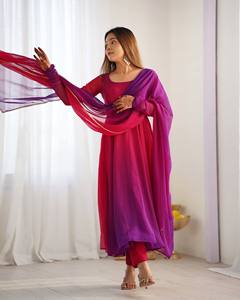 Vestido de Georgette para Mujer, Estilo Indio-Pakistaní, para Bodas, Kurtis, Vestido de Fiesta - Product Image 4